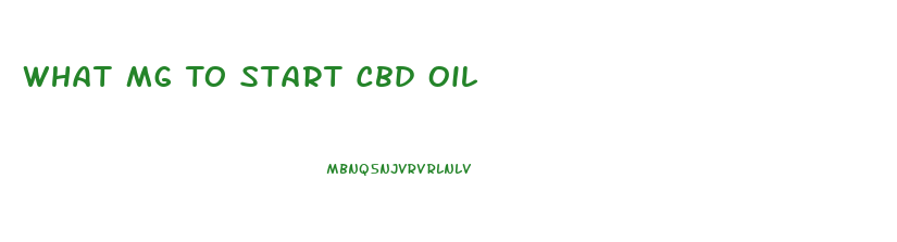 What Mg To Start Cbd Oil