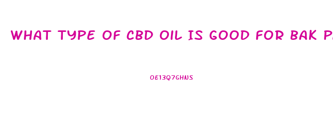 What Type Of Cbd Oil Is Good For Bak Pain