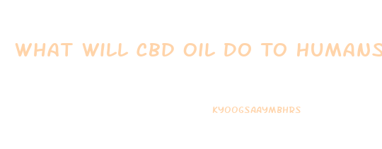 What Will Cbd Oil Do To Humans