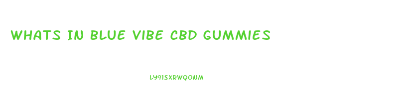 Whats In Blue Vibe Cbd Gummies