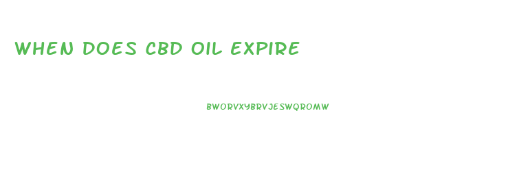 When Does Cbd Oil Expire