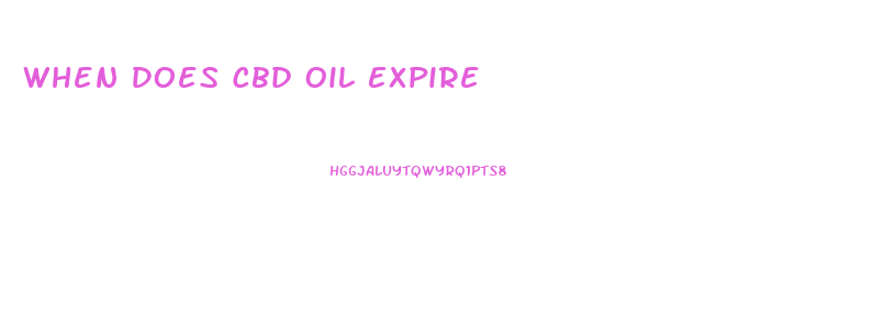 When Does Cbd Oil Expire