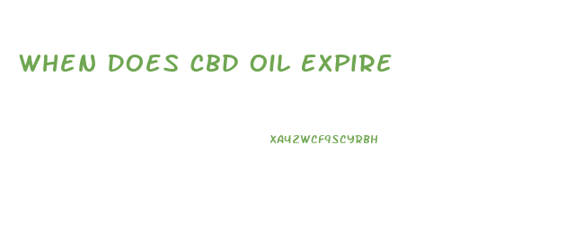 When Does Cbd Oil Expire