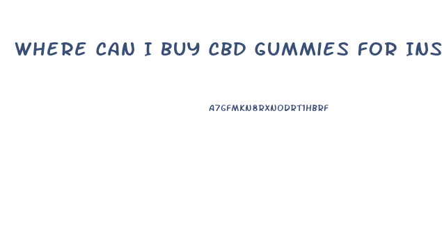 Where Can I Buy Cbd Gummies For Insomnia