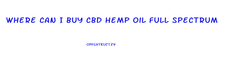 Where Can I Buy Cbd Hemp Oil Full Spectrum