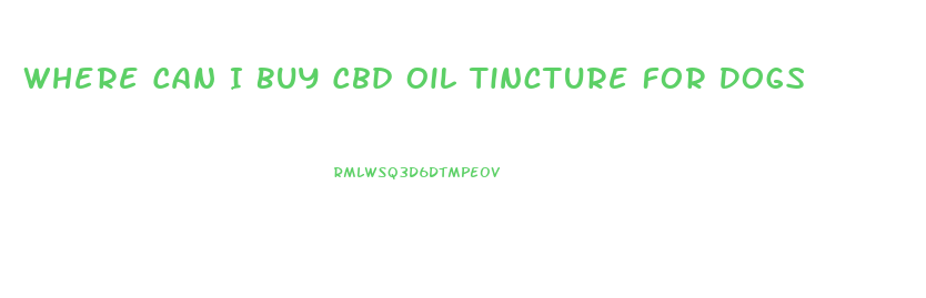 Where Can I Buy Cbd Oil Tincture For Dogs