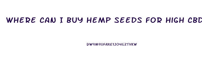 Where Can I Buy Hemp Seeds For High Cbd Oil Content