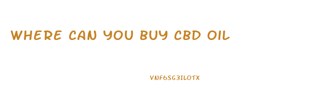 Where Can You Buy Cbd Oil