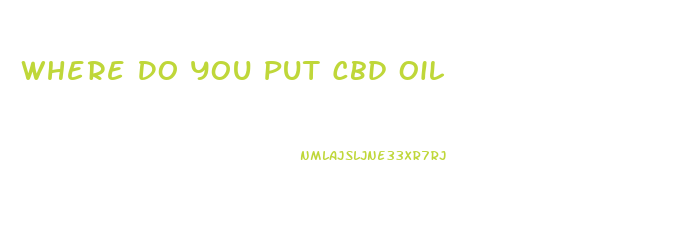 Where Do You Put Cbd Oil