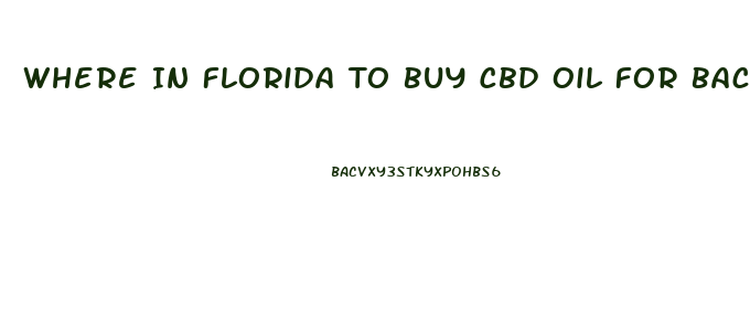 Where In Florida To Buy Cbd Oil For Back Pain