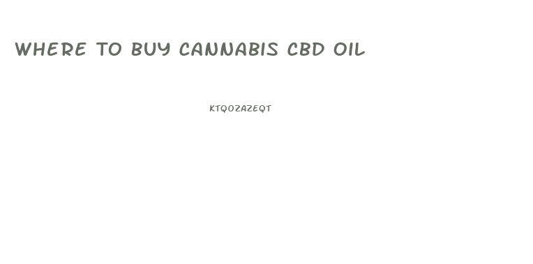 Where To Buy Cannabis Cbd Oil