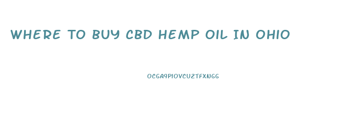 Where To Buy Cbd Hemp Oil In Ohio