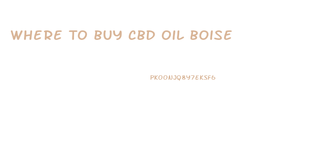 Where To Buy Cbd Oil Boise