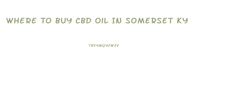Where To Buy Cbd Oil In Somerset Ky