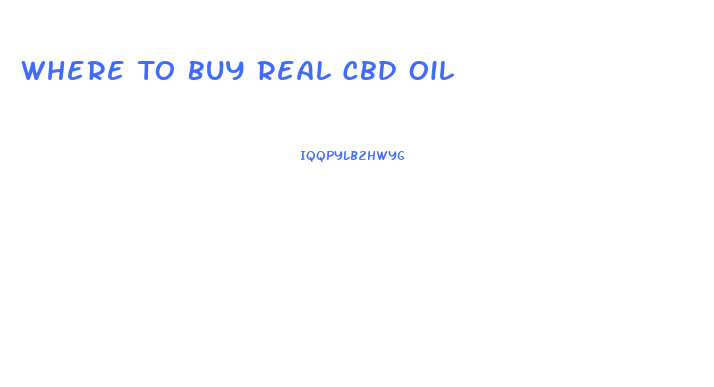 Where To Buy Real Cbd Oil
