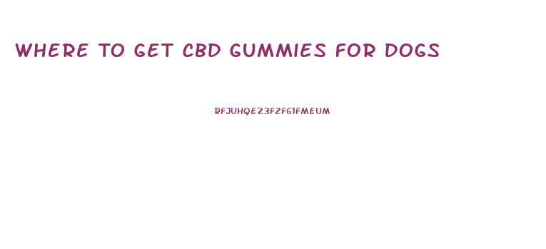 Where To Get Cbd Gummies For Dogs
