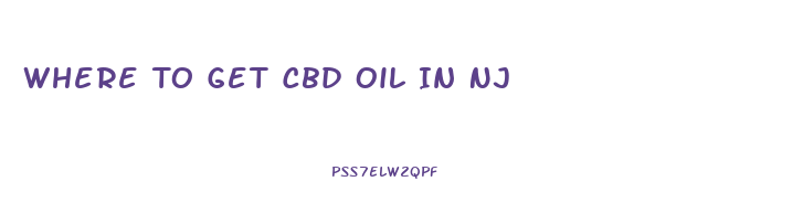 Where To Get Cbd Oil In Nj