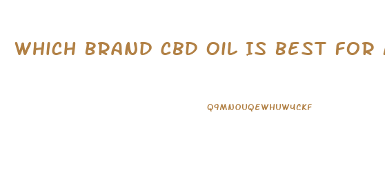Which Brand Cbd Oil Is Best For Massaging Kower Back Pain