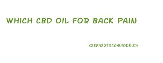 Which Cbd Oil For Back Pain