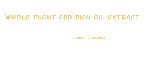 Whole Plant Cbd Rich Oil Extract