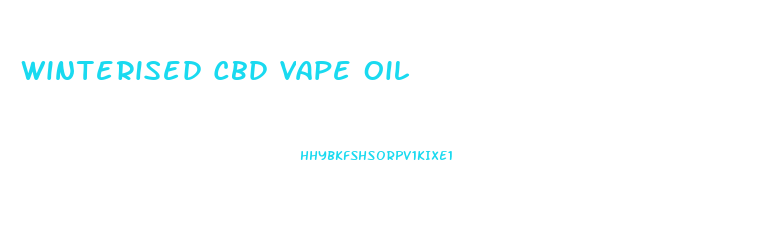 Winterised Cbd Vape Oil