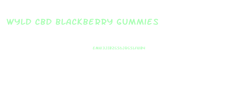 Wyld Cbd Blackberry Gummies