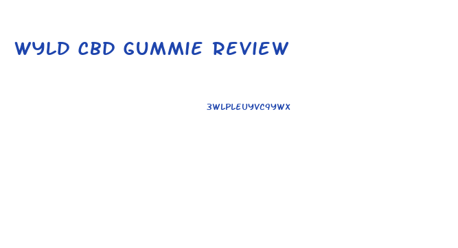 Wyld Cbd Gummie Review