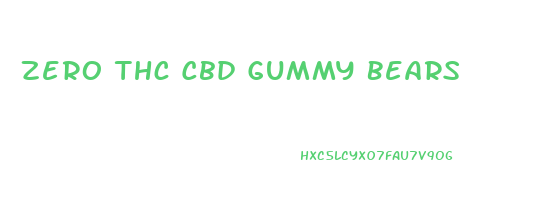 Zero Thc Cbd Gummy Bears