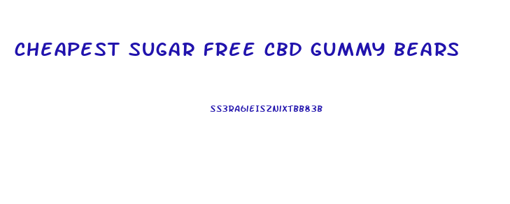 cheapest sugar free cbd gummy bears