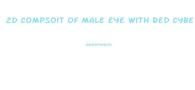 2d Compsoit Of Male Eye With Red Cybernwtic Enhancement