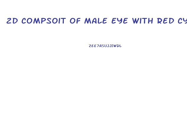 2d Compsoit Of Male Eye With Red Cybernwtic Enhancement