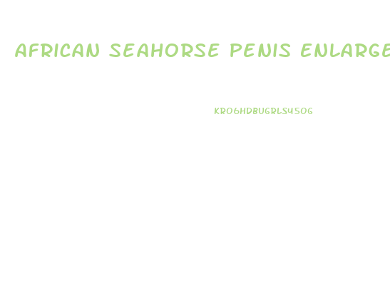 African Seahorse Penis Enlargement