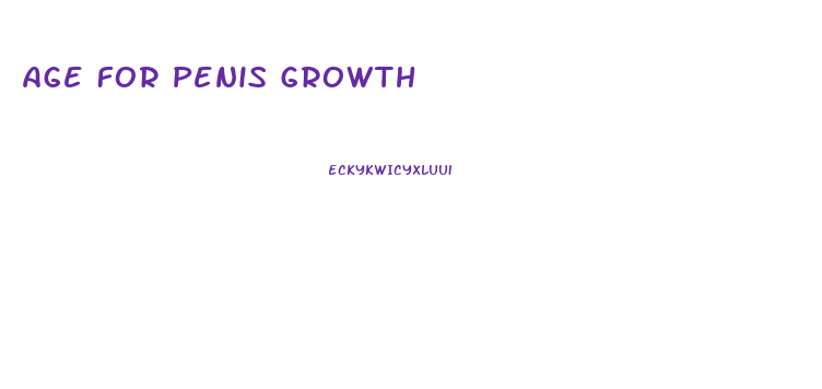 Age For Penis Growth