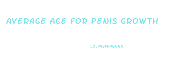 Average Age For Penis Growth