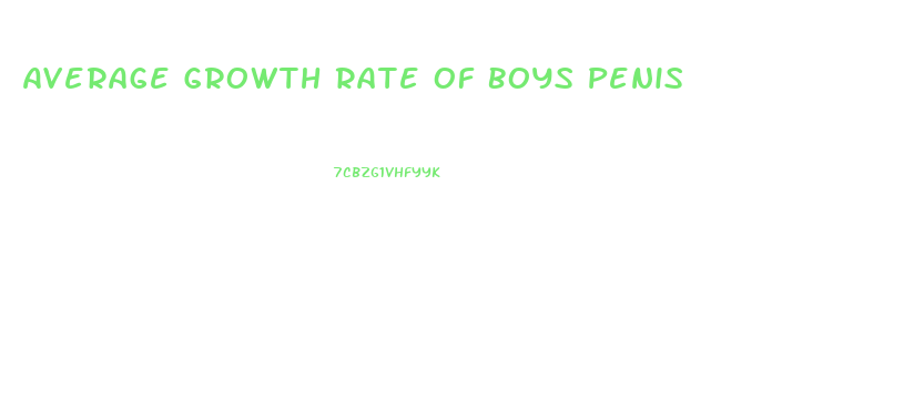 Average Growth Rate Of Boys Penis