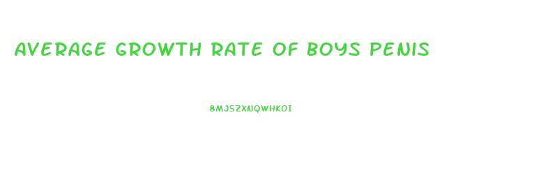 Average Growth Rate Of Boys Penis