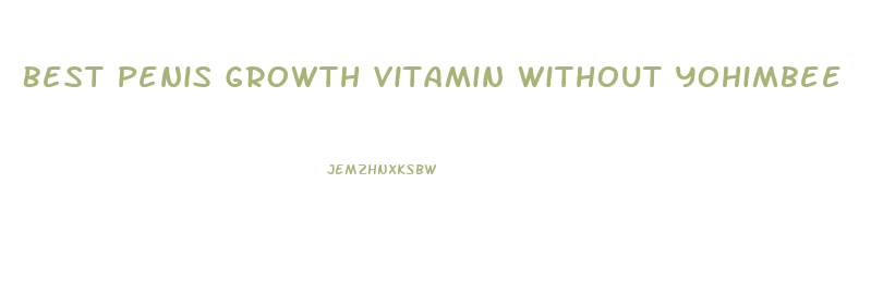 Best Penis Growth Vitamin Without Yohimbee