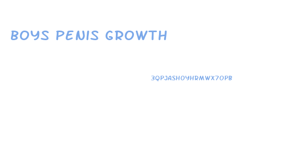 Boys Penis Growth