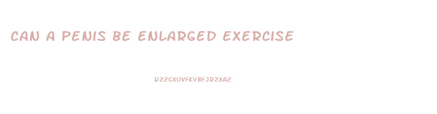 Can A Penis Be Enlarged Exercise