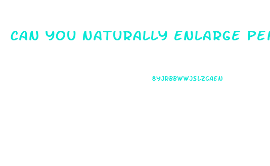 Can You Naturally Enlarge Penis