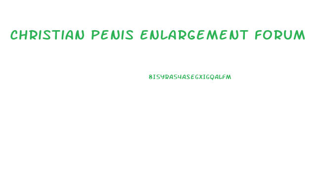 Christian Penis Enlargement Forum