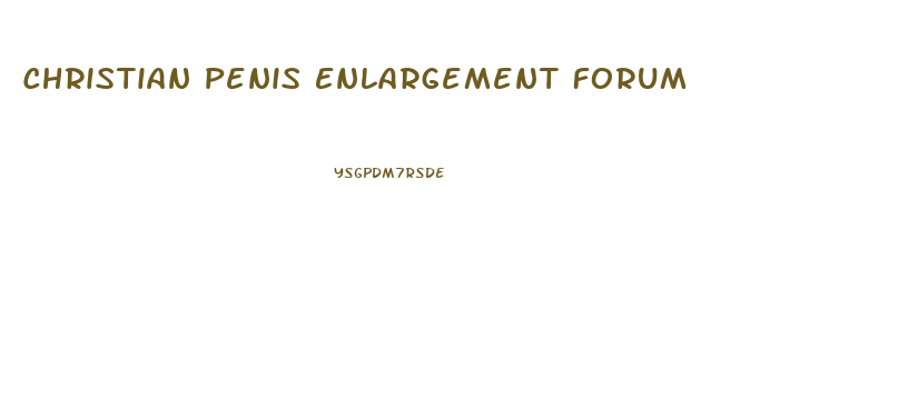 Christian Penis Enlargement Forum