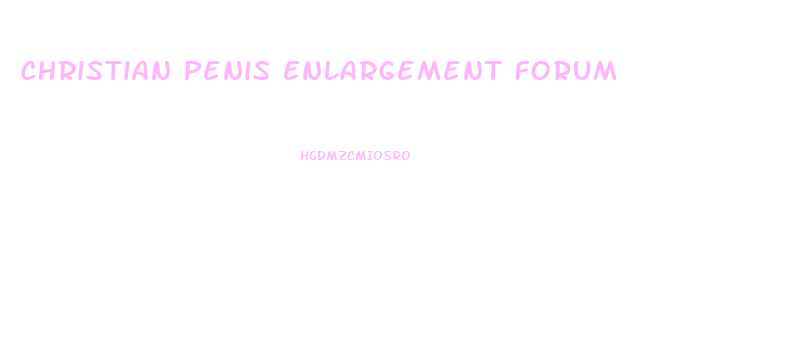 Christian Penis Enlargement Forum