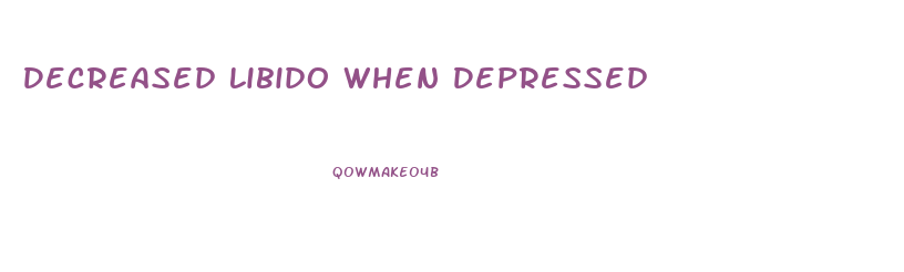 Decreased Libido When Depressed