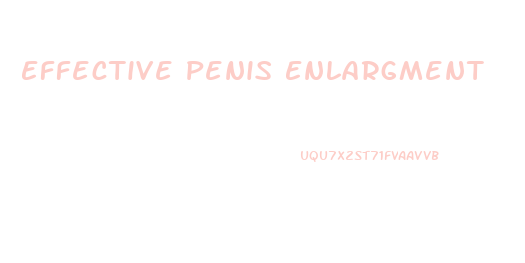 Effective Penis Enlargment