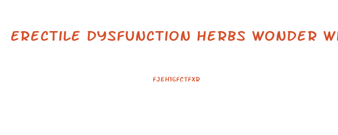 Erectile Dysfunction Herbs Wonder What Works