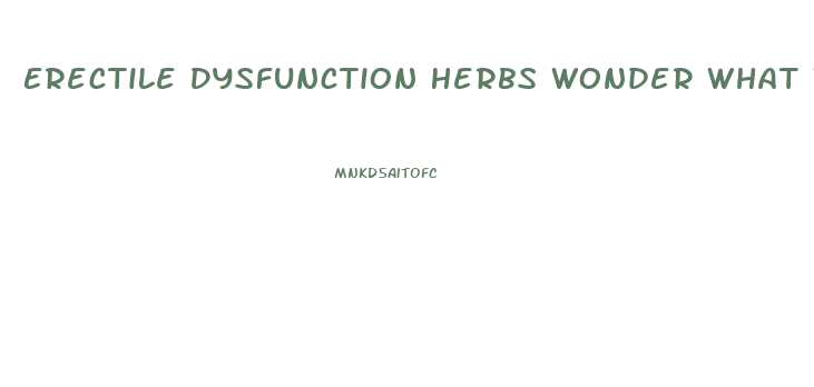 Erectile Dysfunction Herbs Wonder What Works