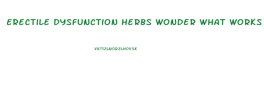 Erectile Dysfunction Herbs Wonder What Works