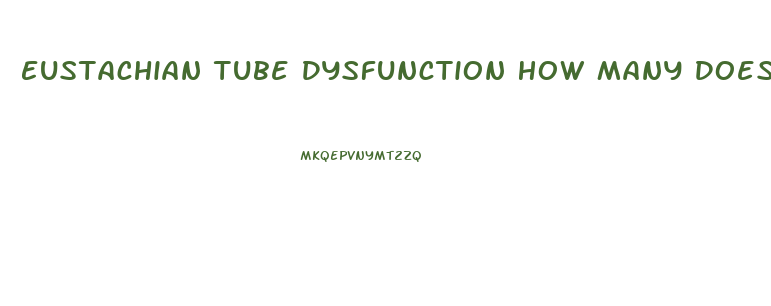 Eustachian Tube Dysfunction How Many Does This Affect Per Year