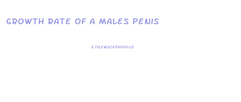 Growth Rate Of A Males Penis